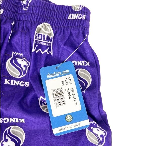 NBA Sacramento‎ Kings Basketball Boy's Toddler Purple Lounge PJ Pants Size 2T - Picture 3 of 6